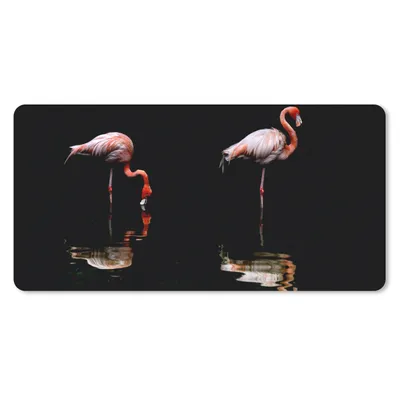 Produktbild von MuchoWow® Mauspad Mousepad Zwei Flamingos stehen im Wasser 60x30 cm - Mousepads - Maus Mat - Pad - Mausunterlage - Nachhaltig