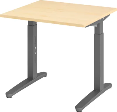 Produktbild von bümö Schreibtisch Serie-XB - Nachbildung Ahorn, Größe:  80 x 80 cm, Gestell: Graphit