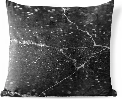 Produktbild von MuchoWow® Outdoor Kissen - Marmor - Schwarz - Silber - 40x40 cm - Wetterfest - Lounge Kissen - Kopfkissen - Interieur - Polster mit Bild