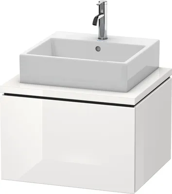 Produktbild von Konsolenunterschrank L-CUBE 400x620x547mm weiß hochglanz weiß hochglanz
