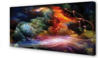 Imagen del producto de Cuadro decorativo para pared, 100x50 cm, arte abstracto, motivos fractales