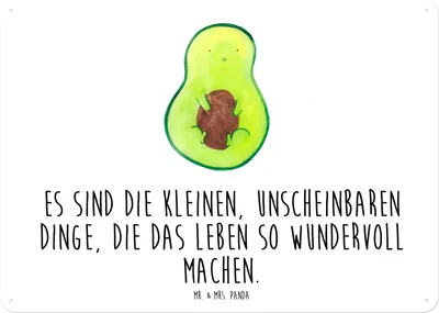 Produktbild von Mr. & Mrs. Panda tafel Avocado Kern DIN A5 - Weiß - Geschenk, Blechschild, Pflanze, Liebe, Türschild, Retro, Schild, Spruch Leben, Wandbild, Baby
