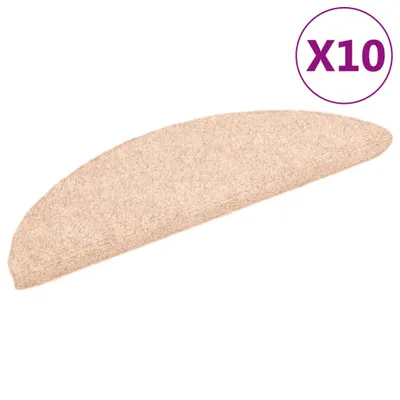 Obrázok produktu pre Schodové rohože, samolepiace, 10 ks, 56x17x3 cm, svetlohnedé, polkruhové