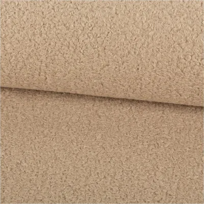 Produktbild von Teddystoff Meterware Bouclé uni beige 150cm