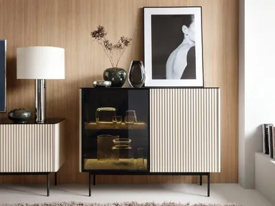 Produktbild von YOURHOUSE24 Kommode ORTA K-107 mit Beleuchtung, Kaschmir