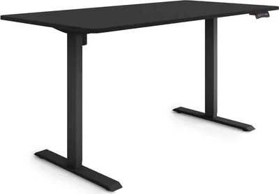 Produktbild von ESMART Germany ETX-121BB 160 x 80 cm Schwarz Ergonomischer Steh-Sitz-Schreibtisch Stufenlos elektrisch höhenverstellbar 73,5 - 123,5 cm 3x Memory USB Ladeport Aktivitätserinnerung Soft-Start/Stopp