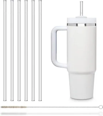 Produktbild von Glase Strohhalme 27cm lang, spülmaschinenfest, 6 Stück
