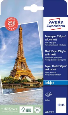 Produktbild von Avery Zweckform Premium Inkjet Fotopapier 10x15 cm, 50 Blatt