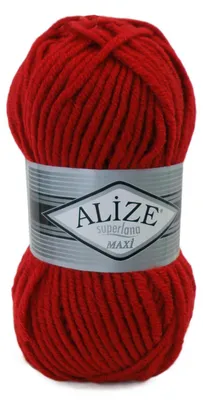 Strickgarn Strickwolle ALIZE SUPERLANA MAXI red