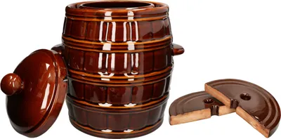 Produktbild von KOTARBAU® Gärtopf Steinguttopf mit Deckel Beschwerungsstein Sauerkrauttopf 16L