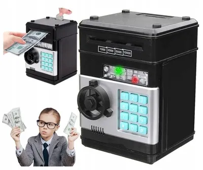 Produktbild von Elektronische Spardose mit PIN Geldautomat Sparbox Geldscheine Münzen