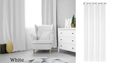 Obrázok produktu pre Tepelná záclona nepriehľadná Oeko-Tex Eyelet Scarf Old White 140x250 cm Window Curtain Blackout