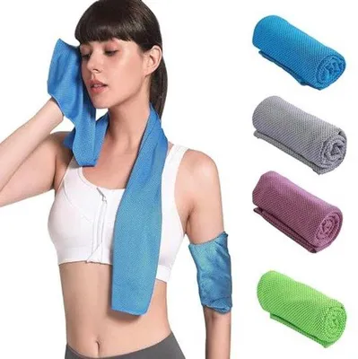 Produktbild von Famanu Kühlhandtuch Set 4 Stück - Mikrofaser, schnelltrocknend und atmungsaktiv für Sport und Aktivitäten