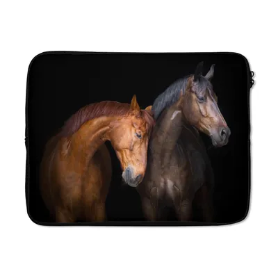 Produktbild von MuchoWow® Laptop Hülle 15 Zoll Pferde - Tiere - Porträt - Braun Laptoptasche - Laptoptasche - Sleeve - Rundum-Schutz