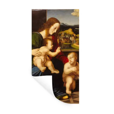 Produktbild von MuchoWow® Wandtattoo Wandsticker Wandaufkleber Johannes der Täufer - Leonardo da Vinci 20x40 cm Selbstklebend und Repositionierbar - Selbstklebend - Fototapeten