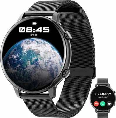 Obrázek produktu pro Hwagol SmartWatch (příjem hovorů/volání), 1,3" fitness tracker, monitor srdečního tepu/spánku/krokoměr/kalorie, 140 sportovních režimů, vodotěsný pro ženy M