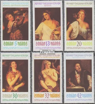 Produktbild von Briefmarken Bulgarien 1986 Mi 3530-3535 (kompl.Ausg.) postfrisch Gemälde von Tizian
