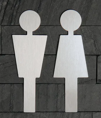 Produktbild von Türschild Set  Edelstahl matt - Frau+Mann/2