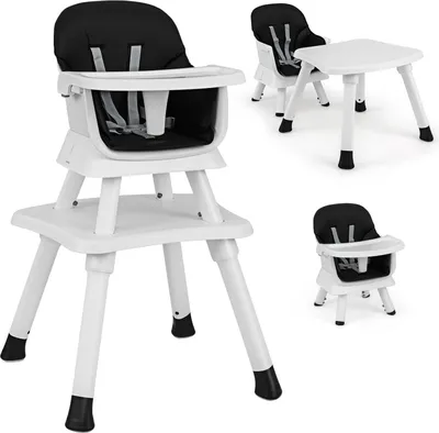 Produktbild von GOPLUS 6 in 1 Kinderhochstuhl, Abnehmbar Hochstuhl mit 5-Punkt Sicherheitsgurt, Babyhochstuhl mit Tablett, Kinderstuhl für Baby von 7-36 Monaten