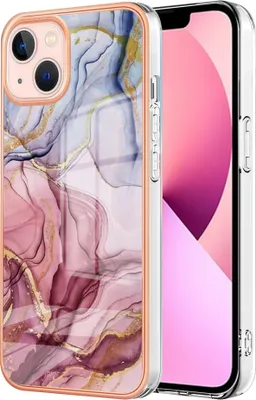 Produktbild von iPhone 14 Hülle, Muster Dünn TPU Silikon Stoßdämpfer Bumper Schutzhülle für iPhone 14 Rosa
