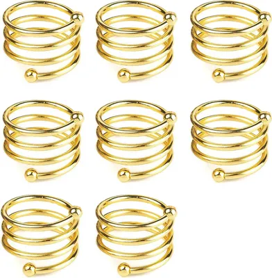 Produktbild von Stück Serviettenringe, runde Serviettenhalter aus Metall, Frühlingsdesign, wiederverwendbare Serviettenringe für Tischdekoration, Hochzeit, Abendessen, Party