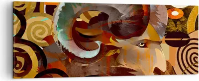 Produktbild von Bild auf Leinwand - Leinwandbild - Tier Abstraktion - 140x50cm - Wand Bild - Wanddeko - Wandbilder - Leinwanddruck - Bilder - Kunstdruck - Wanddekoration - Leinwand bilder - Wandkunst - AB140x50-4037