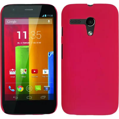 Produktbild von PhoneNatic Case kompatibel mit Motorola Moto G - Hülle pink gummiert Hard-case + 2 Schutzfolien
