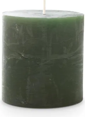 Produktbild von Spaas Candles Rustikale dunkelgrüne quadratische Blockkerze, 70 mm x 70 mm
