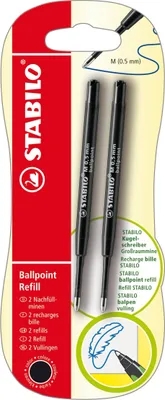 Produktbild von Kugelschreibermine - STABILO Ballpoint Refill - z.B. für STABILO pointball und SMARTbal - 2er Pack - schwarz