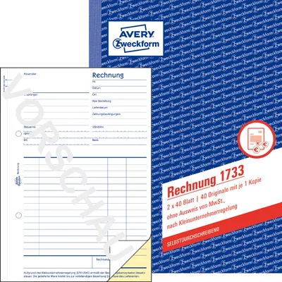Zdjęcie produktu dla Avery 1733, Biały, Żółty, A5, 148 mm, 210 mm, 40 ark.