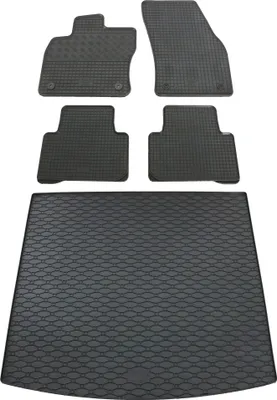 Produktbild von Rigum Gummi Fußmatten + Kofferraumwanne im Set für VW Touran 2 5T
