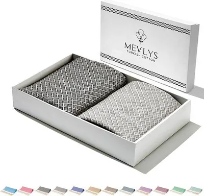 Produktbild von Strandtuch, Hamamtuch, Set aus 2, Saunatuch, Badetuch, Duschtuch, Strandtuch, Picknickdecke, 100% Baumwolle, extra leicht, für Damen und