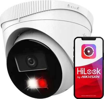 Zdjęcie produktu dla Kamera IP typu kopułowa 4Mpx z hybrydowym oświetleniem i mikrofonem - IPC-T240HA-LU, marka Hilook (producent Hikvision) - IP/4Mpx