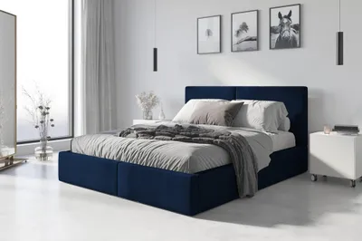 Obrázek produktu pro Manželská postel 180x200 JOSKA s matracemi - modrá