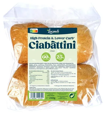 Produktbild von Locawo High Protein Low Carb Ciabattini 240g