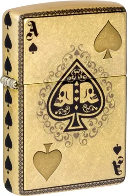 Zdjęcie produktu dla Zapalniczka Zippo Ace of Skulls Design 540 z mosi?dzu b?bnowanego z motywem all over