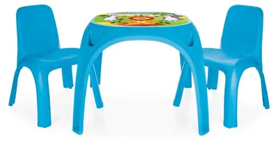 Produktbild von Kinderstuhl-Set - Moderner Tisch mit 2 Stühlen - Blau