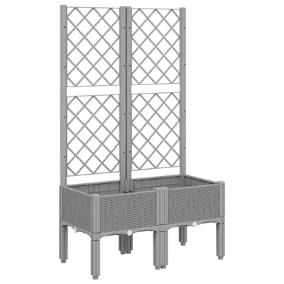 Immagine prodotto di vidaXL Fioriera con traliccio Grigio chiaro 80x40x142 cm PP