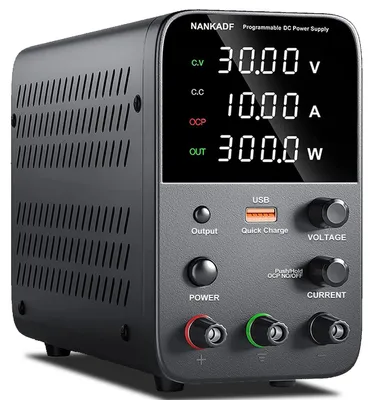 Productafbeelding van NANKADF laboratoriumvoeding (0-30V, 0-10A) met kortsluitbeveiliging / uitgangsschakelaar en 4-cijferig LED-display