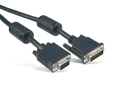 Produktbild von DVI-A/VGA Full HD-Kabel, vernickelt DVI-A-Stecker (12+5 pin) > VGA-Stecker (15-polig)