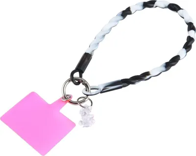 Produktbild von Handy Kette Band Schnur Universal Umhängeband für Handyhüllen Smartphone Nylon, Farbe:Schwarz / Weiß