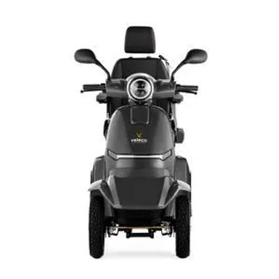Immagine prodotto di Scooter elettrico Veleco Gravis - Sedile del capitano - Batteria al litio rimovibile - Scooter a 4 ruote - Completamente assemblato - Illuminazione a LED (grigio)