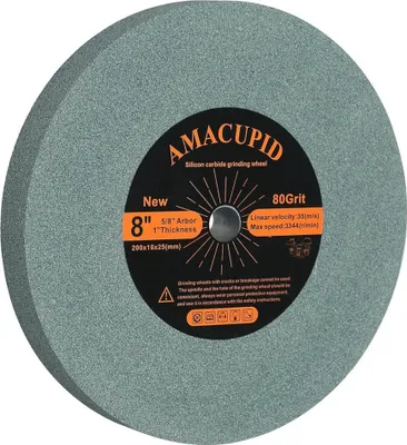 Obrázok produktu pre AmaCupid zelený brúsny kotúč z karbidu kremíka 200 mm, dvojitý brúsny kotúč, držiak 16 mm, ideálny pre nástroje z karbidu.
