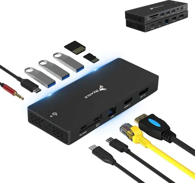 Produktbild von USB-C HUB 12in1 HDMI 2.1 DP 1.6 8K 4K DisplayPort MST DOCKING STATION 100W REAGLE