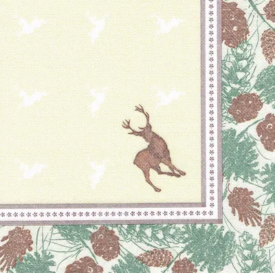 Produktbild von 50 Servietten ROYAL Collection 1/4-Falz 40 cm x 40 cm Majestic Deer