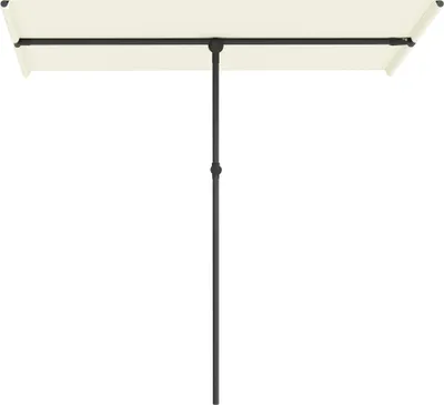 Produktbild von Drehbarer Gartenschirm 180° Höhenverstellbar Aluminium Mast 150x205cm Beige Sonnenschutz Terrassenschirm