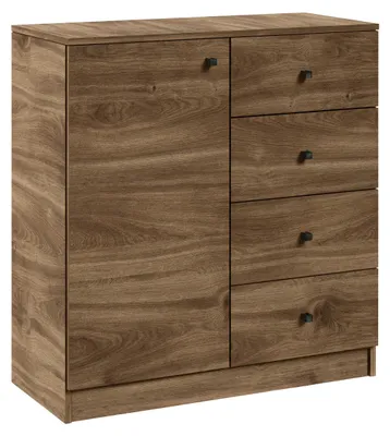 Produktbild von Masseno Kommode NESTOS 80 cm Sideboard mit 4 Schubladen und 1 Türen für Wohnzimmer Schlafzimmer Modern 80x40x87 cm Braun
