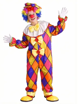 Immagine prodotto di Costume da clown divertente per bambini, colorato - 122/134 (7-9 anni)