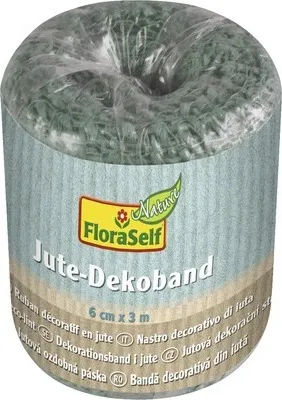 Produktbild von Jute-Dekoband Floraself 6 cm x 3m grün