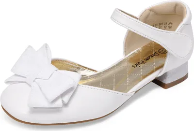 Produktbild von DREAM PAIRS mädchenschuhe Mädchen Ballerinas Kommunionschuhe Prinzessinnen Schuhe Flache Schuhe Mary Jane festlicheschuhe Schleife,Farbe: WEISS, Größe: 30